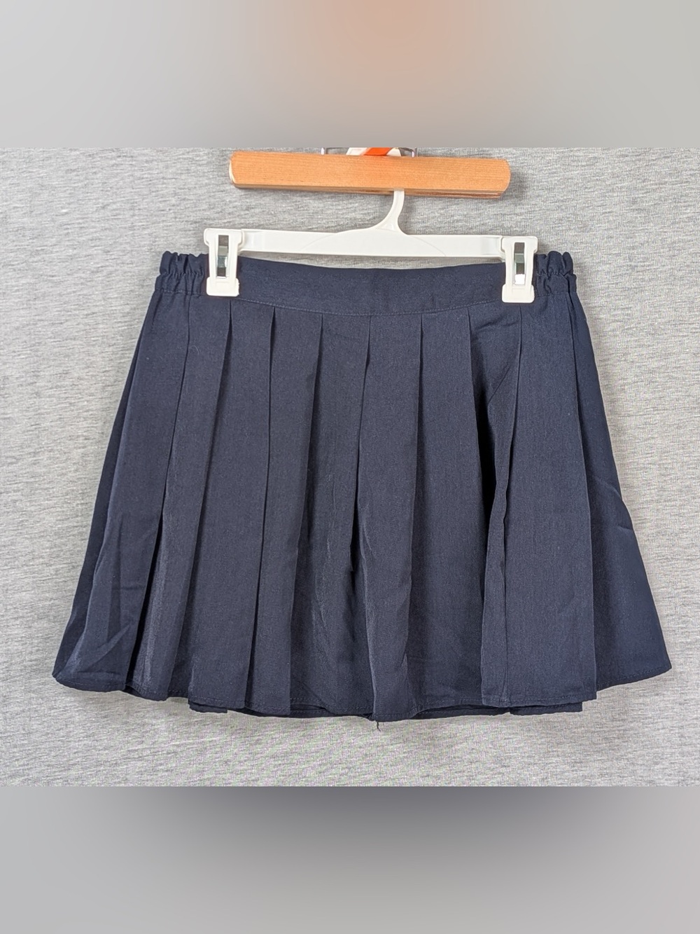Navy Pleated Mini Skirt - Picture 2 of 6